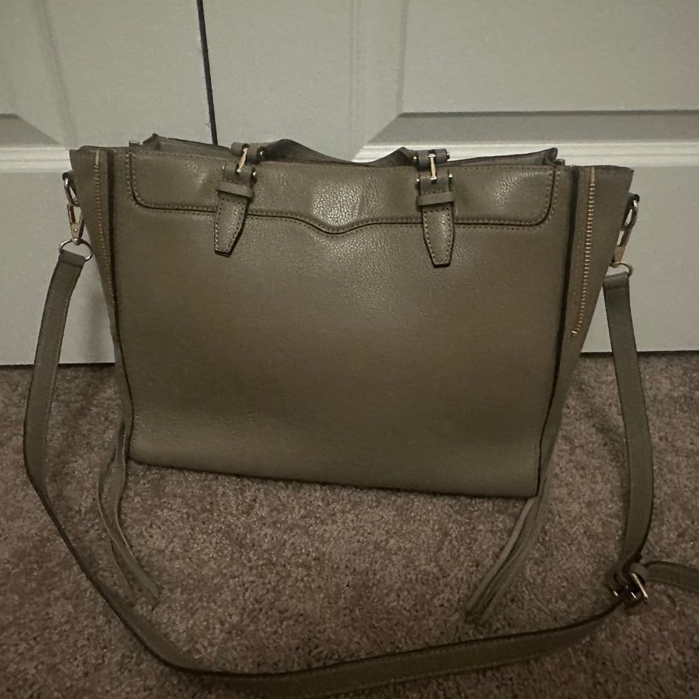 Rebecca Minkoff Leather Gray Zipper Work Tote